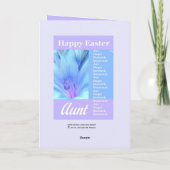 叔母さん-ユリとのハッピーイースター シーズンカード (裏面)