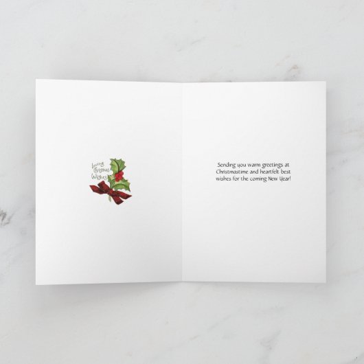 叔母さん-ヴィンテージサンタのそりのためのクリスマスカード シーズンカード (内部)