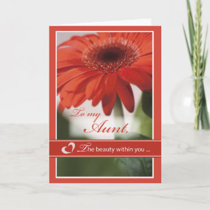 叔母さんRed Gerber Daisy Valentine シーズンカード