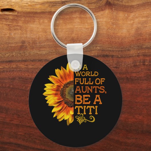 叔母たちでいっぱいの世界でティティなヒマワリになる キーホルダー (正面)
