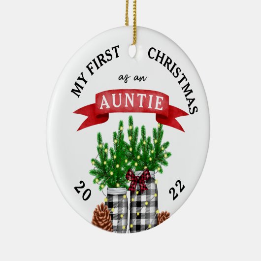 叔母として私の初めてのクリスマスを撮影 セラミックオーナメント (右)
