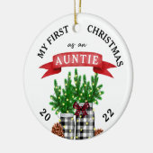 叔母として私の初めてのクリスマスを撮影 セラミックオーナメント (左)
