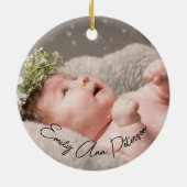 叔母として私の初めてのクリスマスを撮影 セラミックオーナメント (裏面)