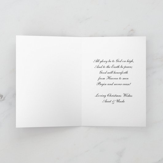 叔母とアンクルエンジェルクリスマスカード宗教的 シーズンカード (内部)