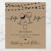 叔母と叔父のための妊娠の発表 ワインラベル (シングルラベル)