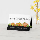 叔母と叔父のカボチャ感謝祭カード カード (黄色い花)
