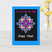 叔母と叔父のディワリグリーティングカード カード (黄色い花)