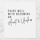 叔母と叔父のラベルの妊娠の発表 ワインラベル (シングルラベル)