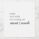 叔母と叔父の妊娠の発表 ワインラベル (シングルラベル)