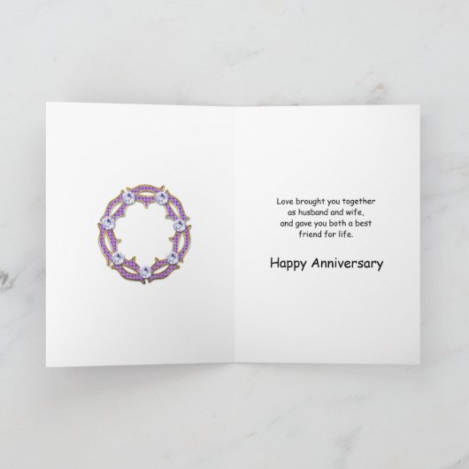 叔母と叔父の素晴らしい花の記念日 カード (内部)