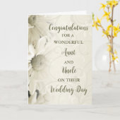 叔母と叔父の結婚式の日おめでとう カード (黄色い花)