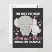 叔母と姪っ子ラブアンティファミリーエレファントハート ポストカード (正面/裏面)