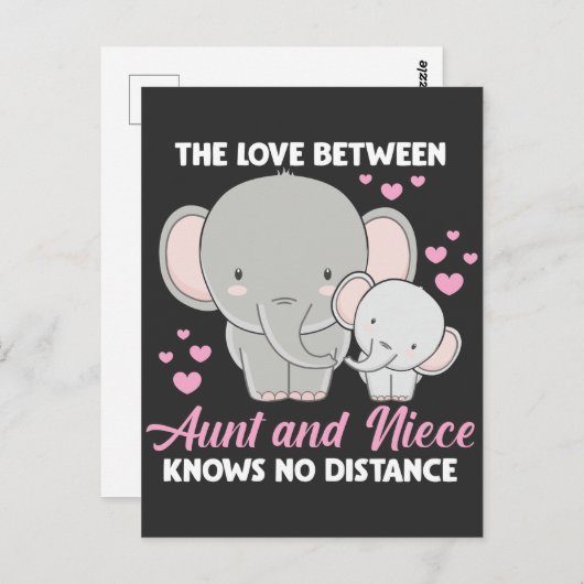 叔母と姪っ子ラブアンティファミリーエレファントハート ポストカード (正面/裏面)