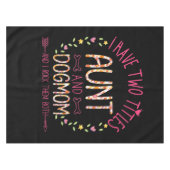 叔母と犬の母のギフト女性ひまわりの花ハート.pn テーブルクロス (正面(横))