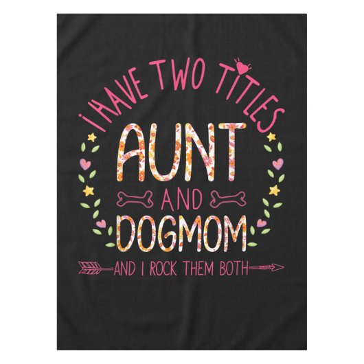 叔母と犬の母のギフト女性ひまわりの花ハート.pn テーブルクロス (正面)