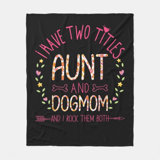 叔母と犬の母のギフト女性ひまわりの花ハート.pn フリースブランケット (正面)