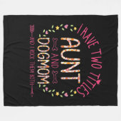 叔母と犬の母のギフト女性ひまわりの花ハート.pn フリースブランケット (正面(横))