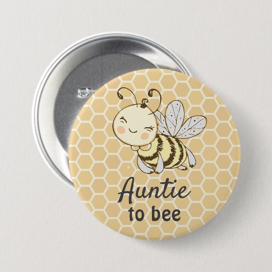 叔母になる叔母イエロー(昆虫)マルハナバチビー赤ちゃんシャワー 缶バッジ (正面&裏面)