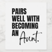 叔母になる、妊娠とペア ワインラベル (シングルラベル)