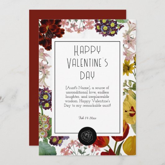 叔母に幸せなバレンタインの日 シーズンカード (正面/裏面)