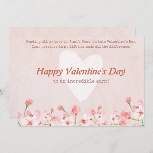 叔母に幸せなバレンタインの日 シーズンカード (正面/裏面)