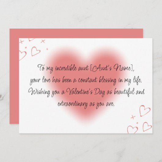 叔母に幸せなバレンタインの日 シーズンカード (正面/裏面)