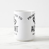 叔母に昇進/出産発表シックなハート コーヒーマグカップ (中央)