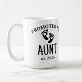 叔母に昇進/出産発表シックなハート コーヒーマグカップ (左)