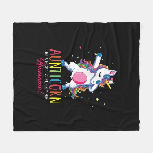 叔母のように唯一のデブ素晴らしユニコ フリースブランケット (正面(横))