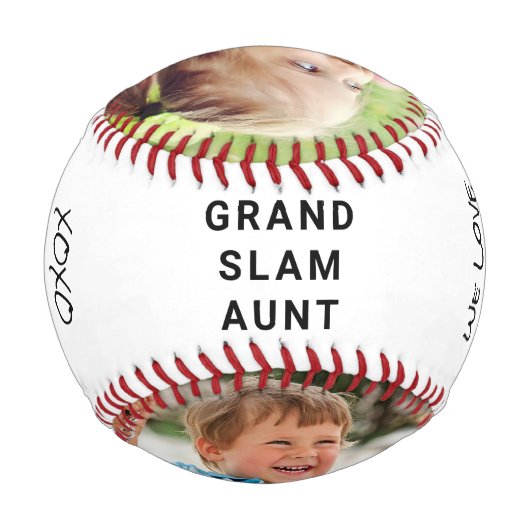 叔母のパーソナライズされた写真 野球ボール (裏面)