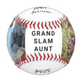 叔母のパーソナライズされた写真 野球ボール (正面)