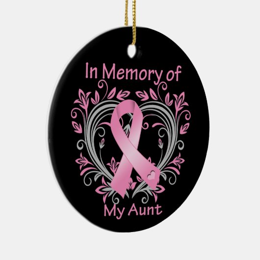 叔母の乳がんハートを思い出して セラミックオーナメント (右)