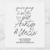 叔母の叔父の妊娠発表新生児 ワインラベル (シングルラベル)