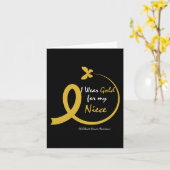 叔母の叔父の衣服金ゴールド私の姪の小児癌 カード (黄色い花)