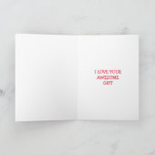 叔母の名前かわいいクマ離れの サンキューカード (内部)