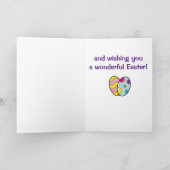 叔母の名前がカスタマイズ可能なイースターバニー シーズンカード (内部)