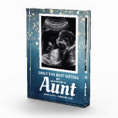 叔母の妊娠の発表男の赤ちゃん超音波 フォトブロック (右)