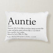 叔母の定義ことわざ黒と白 アクセントクッション (裏面)