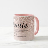 叔母の定義ガーリーバラ金ゴールドグリッター マグカップ (正面右)