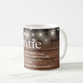 叔母の定義ストリングライトウ素朴ッド コーヒーマグカップ (正面右)