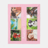 叔母の定義フォトコラージュピンク フリースブランケット (正面)