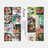 叔母の定義引用文16フォトコラージュ フリースブランケット (正面(横))