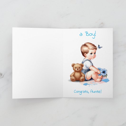 叔母の性別の表示 | 男の子を産む! カード (内部)