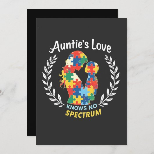 叔母の愛はスペクトル自閉症の意識を持たない 招待状 (正面/裏面)