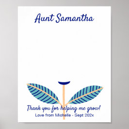 叔母の感謝DIYハンドプリントアートテンプレート ポスター