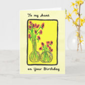 叔母の手描き誕生日カード カード (黄色い花)