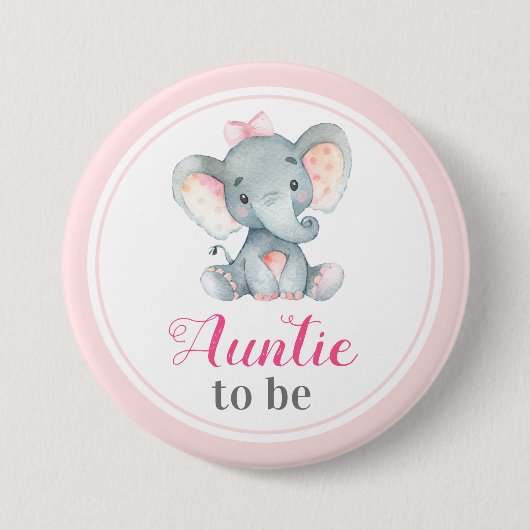 叔母の新しい叔母の女の子シャワーエレファントになる 缶バッジ (正面)