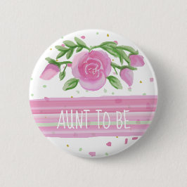 叔母の水色ピンクのバラの赤ちゃんシャワーになる 缶バッジ