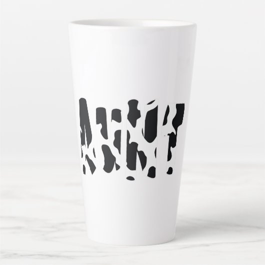 叔母の牛のプリントの牛のパターン カフェラテマグ (正面)