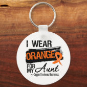 叔母の白血病リボン キーホルダー (正面)